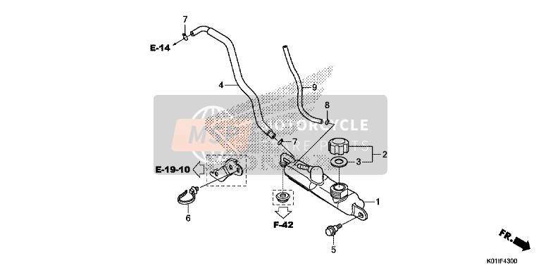 Honda SH125A 2014 Reservetank voor een 2014 Honda SH125A